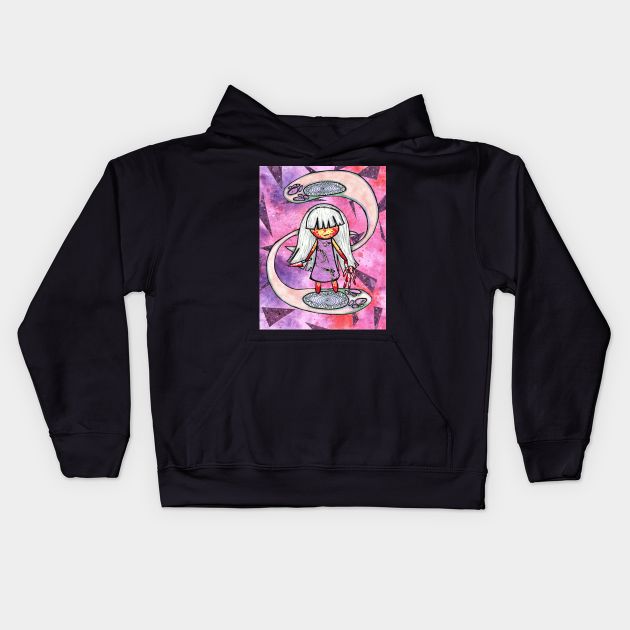 Pastel Goth GIrl Kids Hoodie by nannonthehermit